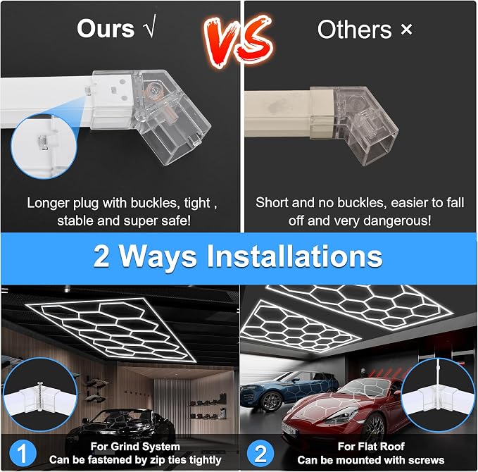 MODERN Hexagon Garage Lights，25 Pack 216W 25920LM High Brightness Hexagon - Image 4