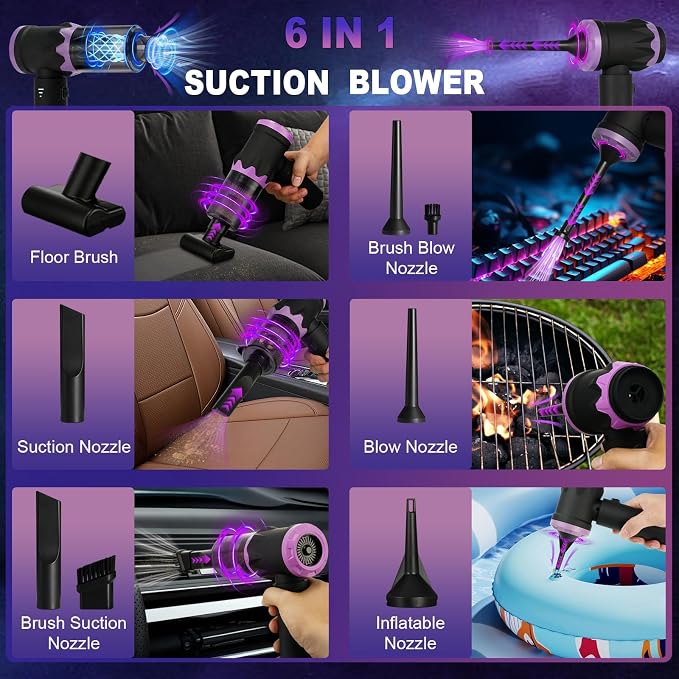 9-In-1 US-Designed Car Vacuum Portable Cordless【Powerful Brushless Motor | 28 - Image 5