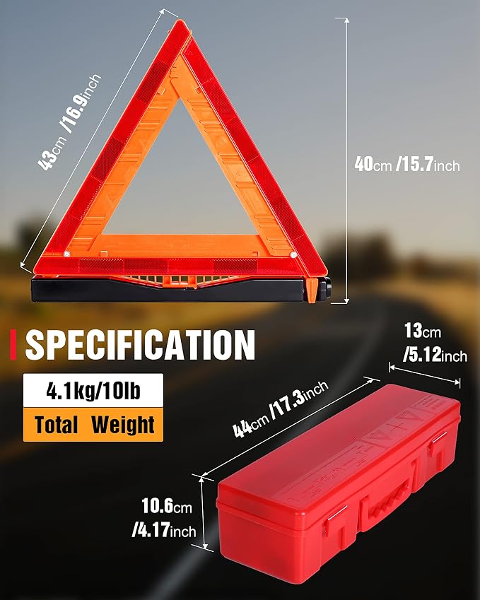 3 Pack Warning Triangle DOT Approved, Foldable Emergency Safety Reflective - Image 6