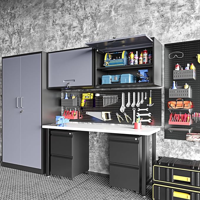 Metal Wall Cabinet for Garage Floating Garage Storage Wall Mount Shop Cabinet - Image 7