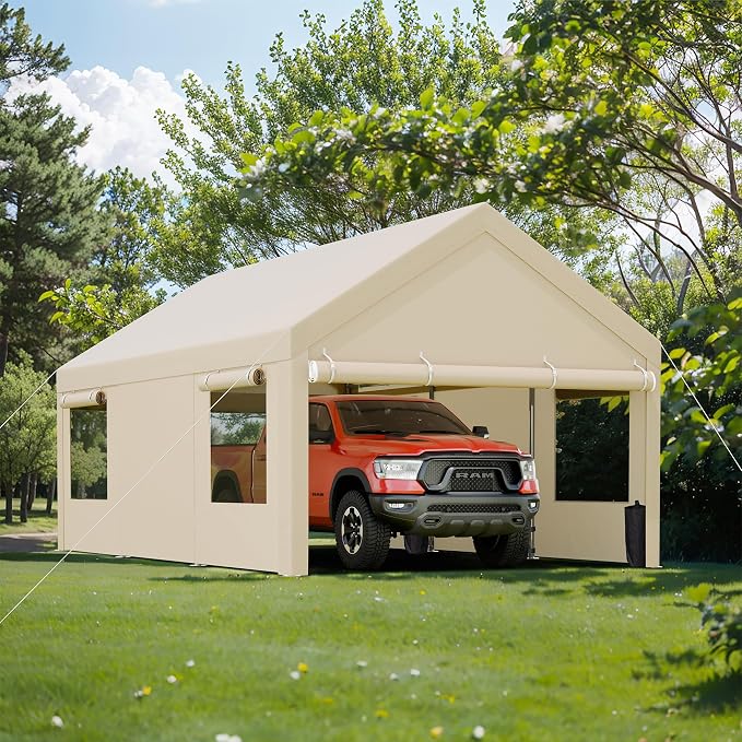 JY QAQA Carport, 12x20 FT Heavy Duty Carport by JYQAQA
