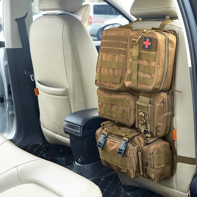 Universal Tactical Seat ​Back Organizer Vehicle Molle Panel Organizer Storage - Image 8