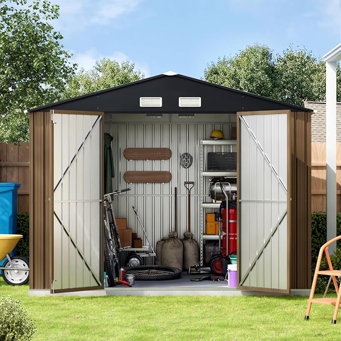 10X10X7.5 FT Outdoor Steel Storage Shed - Image 6