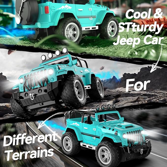 DEERC Remote Control Car with Fog Mist & Music, 1:16 Remote Control Truck - Image 7