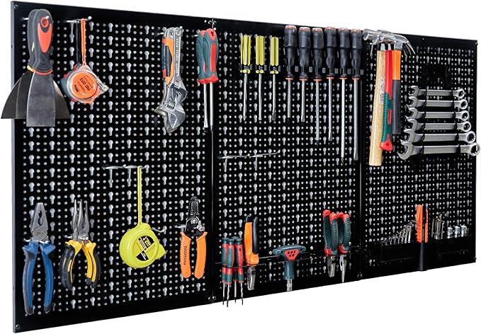 Ultrawall Peg Board Wall Organizer 4 ft. Metal Pegboard Garage Wall Pegboard by UltrawallGarageTools