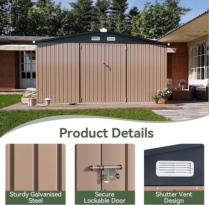 Aoxun 12x10 FT Shed Outdoor Storage Shed - Image 4
