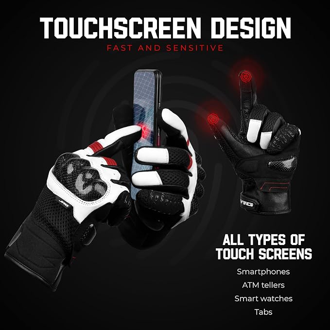 J.A.G. Leather Motorcycle Gloves - Image 2