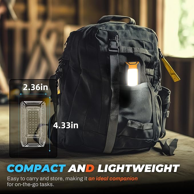 2-Pack LED Rechargeable Magnetic Work Light 40W 1500 Lumens, Hanging Hook - Image 6