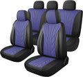 CAROMOP Luxury Faux Leather&Fabric Car Seat Covers Full Set by CAROMOP