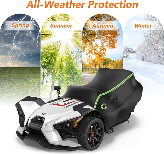 Half Cover for Polaris Slingshot, 420D Oxford Cloth Windshield Cover Waterproof - Image 7
