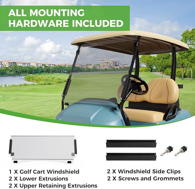 10L0L Golf Cart Windshield for Club Car Precedent 2004-Up, 2017-Up Onward - Image 8