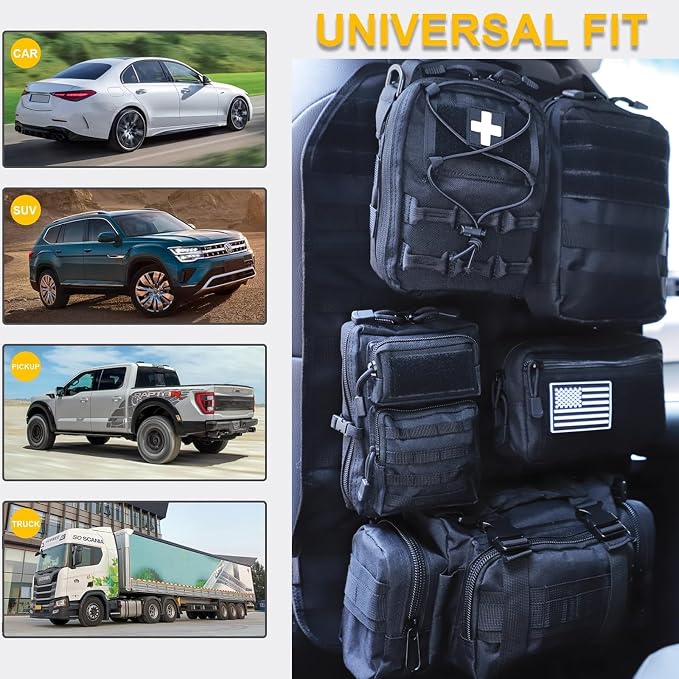 Universal Tactical Seat ​Back Organizer Vehicle Molle Panel Organizer Storage - Image 3