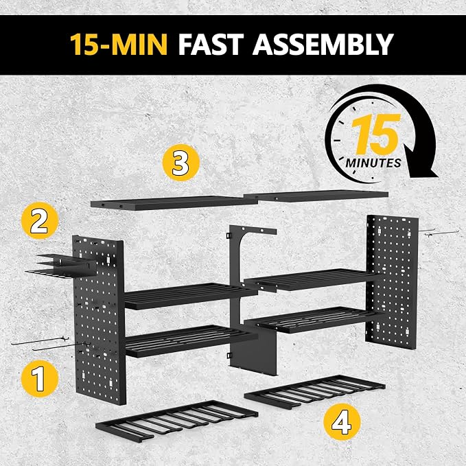 Large Power Tool Organizer Wall Mount, 4 Layer Garage Storage Cordless Tool - Image 4