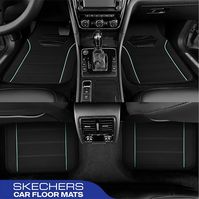 Skechers Memory Foam Car Mats, Leather Piping Car Floor Mats - Image 3