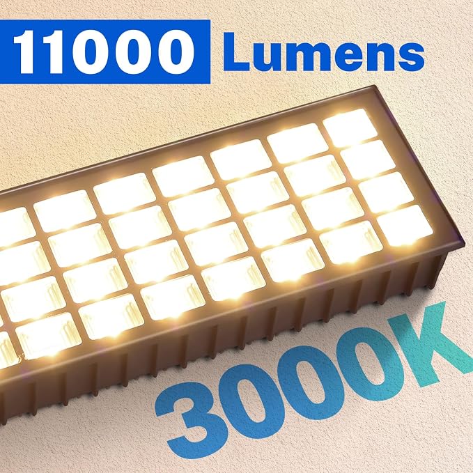 2 Pack LED Shop Lights, 100W 11000LM 3000K Warm White Plug in Garage Light - Image 4