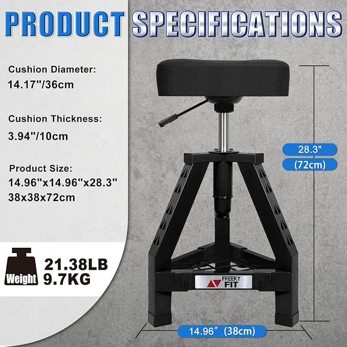 Adjustable Shop Stool, Garage Mechanic Stool Chair, Work Seat - Image 9