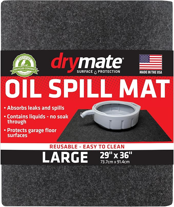 Drymate Oil Spill Mat, Premium Absorbent Oil Pad, Waterproof Backing Contains by Drymate