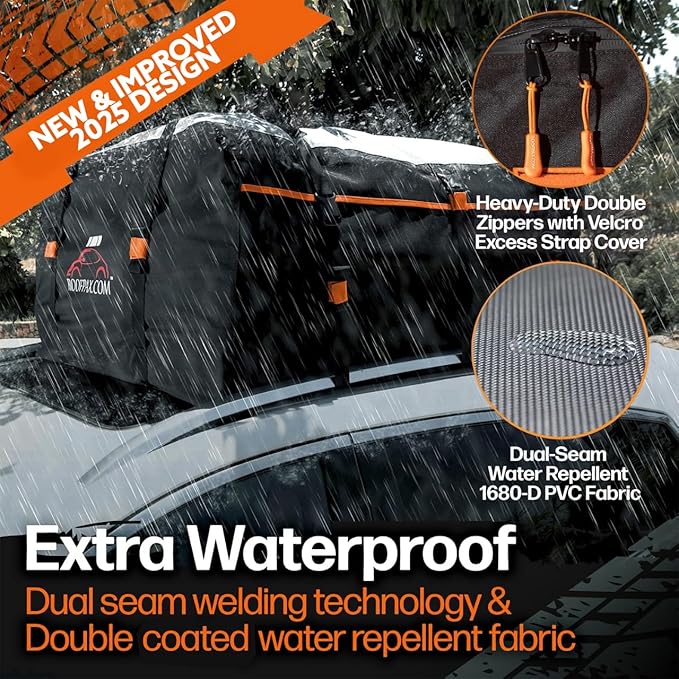 RoofPax Expandable 15/19 cft. Car Rooftop Cargo Carrier Bag Waterproof Storage - Image 3