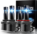 BEAMTECH 9005 9006 Fog Light Bulbs, Fanless in Line 6500K Light Bulb Pack of 4 by BEAMTECH