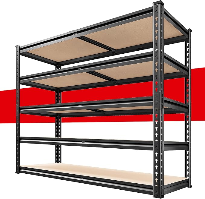 REIBII 2500LBS Garage Shelving 72''H Storage Shelves 40" W Metal Shelving 5 - Image 9
