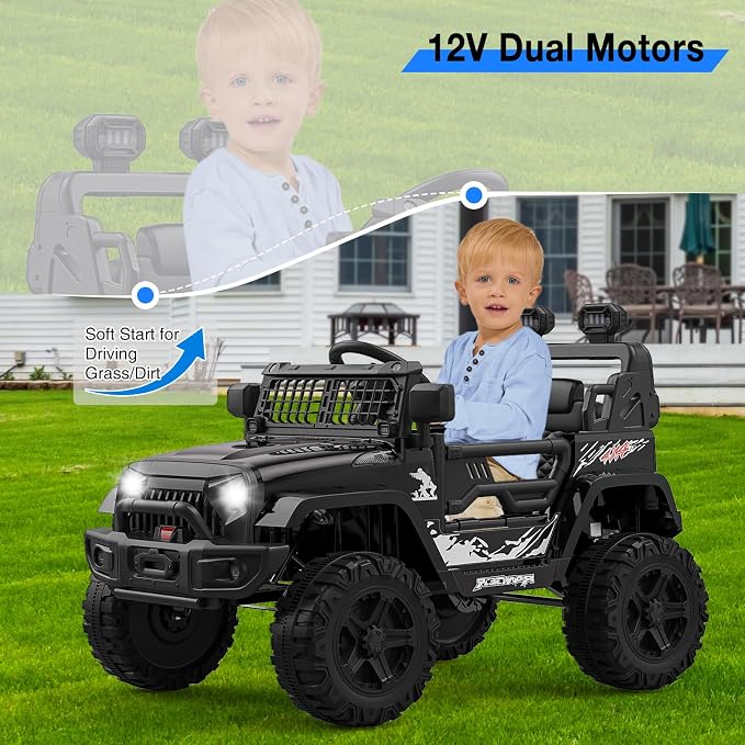 12V Kids Electric Ride On Truck Car w/Parent Remote Control, Spring Suspension - Image 7