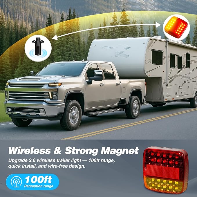 Wireless Magnetic Trailer Lights – Rechargeable LED Trailer Light Kit - Image 4