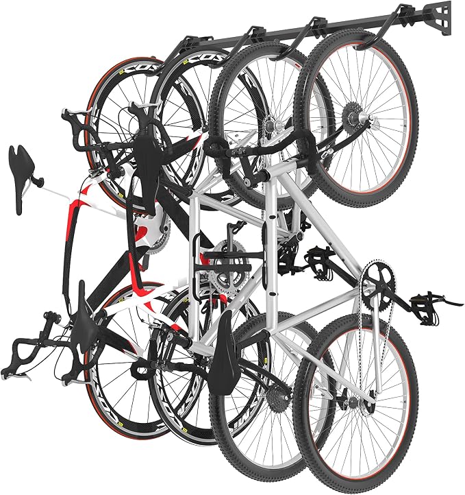 FLEXIMOUNTS 4 Bike Storage Rack, Heavy Duty Wall Mount Hanger by FLEXIMOUNTS