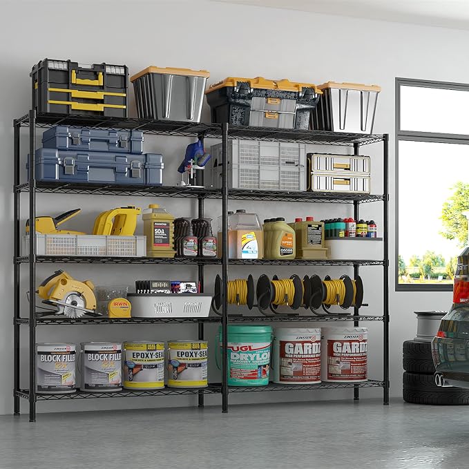 VINGLI 70" W Storage Shelves 1600LBS Heavy Duty Metal Shelving, Upgraded 5 Tier - Image 6