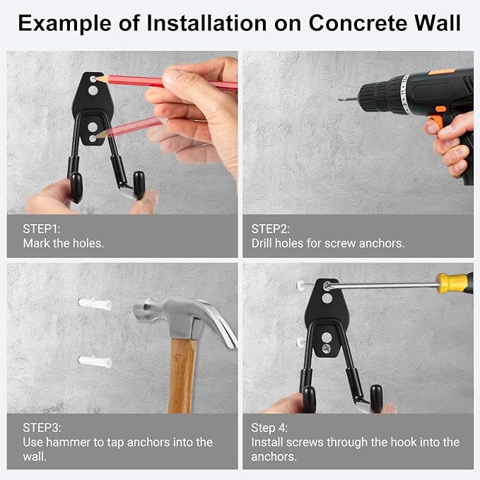 Steel Garage Hooks Wall Tool Organizer, 14 Pack Garage Storage Hook Heavy Duty - Image 4
