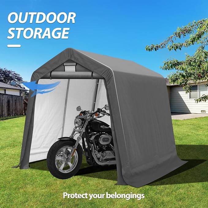 8x8Ft Ourdoor Storage Shed Shelter, Portable Shed Garage - Image 7