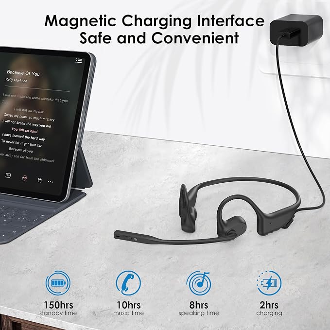 Open Ear Headphones with Mic, Dual Connect Bluetooth 5.3 with AI Noise - Image 7