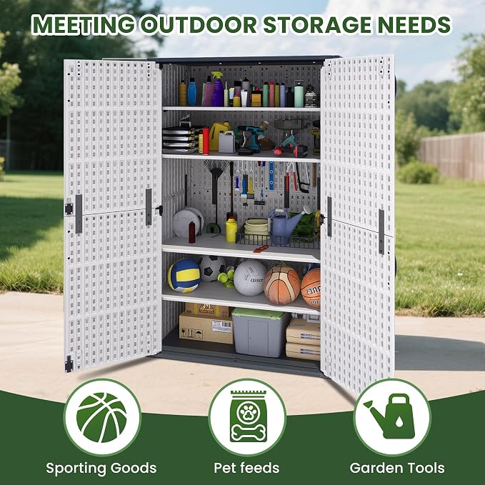 Greesum Outdoor Storage Cabinet Without Shelves, 45 cu.ft Outdoor Waterproof - Image 2