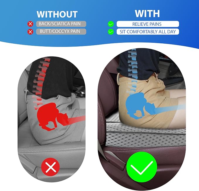 Car Seat Cushion, Comfortable Memory Foam Seat Pillow - Image 3