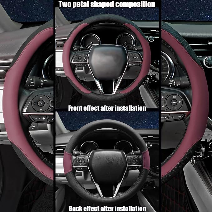 Steering Wheel Cover Standard Size Medium 14.5-15 inch, Breathable Microfiber - Image 3