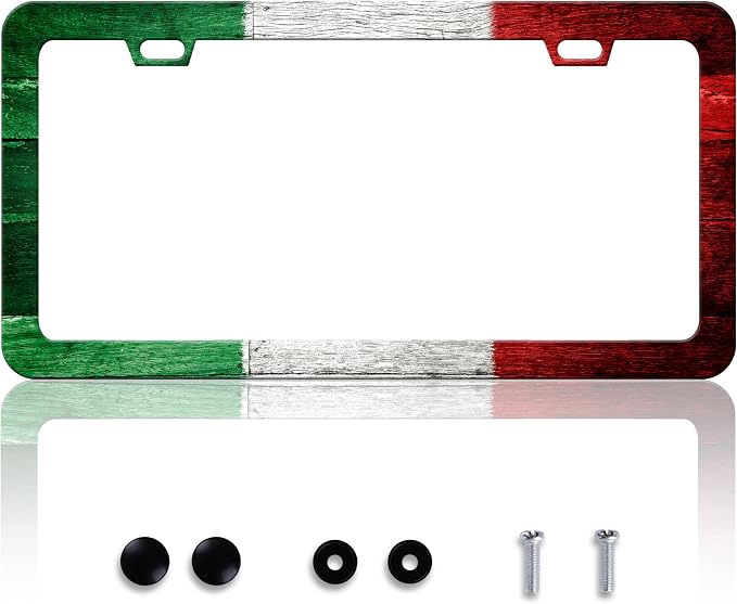 Italy Flag License Plate Frame Italian Flag License Plate Frames Personalise by HOWKWAWY