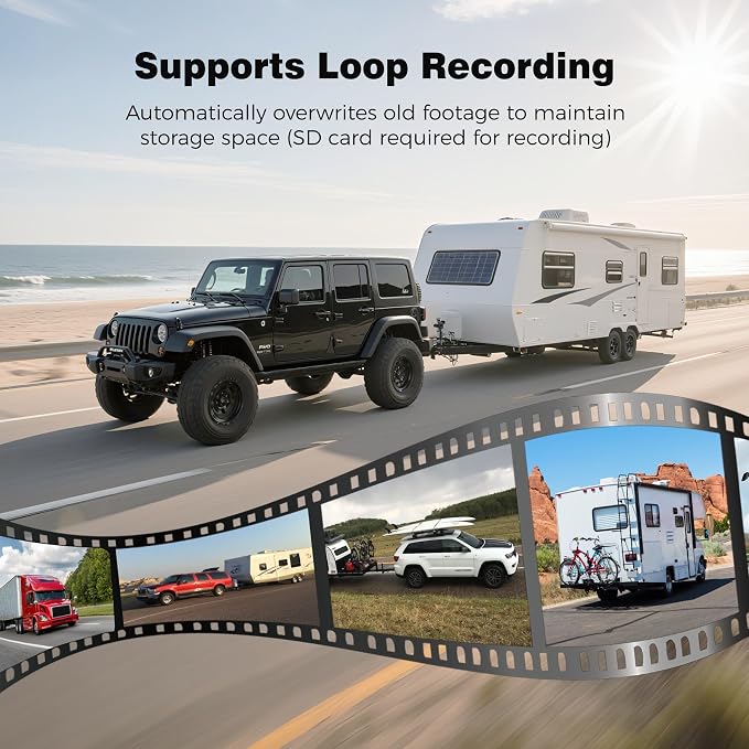 10.1" Wireless RV Backup Camera System, 2 Rear Cameras & 2 Side Cameras - Image 8