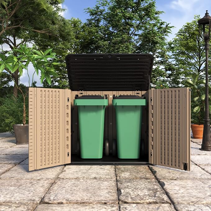 ADDOK 26 Cu.ft Outdoor Storage Shed Multi-Function, Lockable Horizontal Storage - Image 6