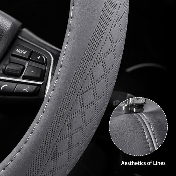 【2025 Model】 Breathable Soft Leather Car Steering Wheel Cover - Image 5
