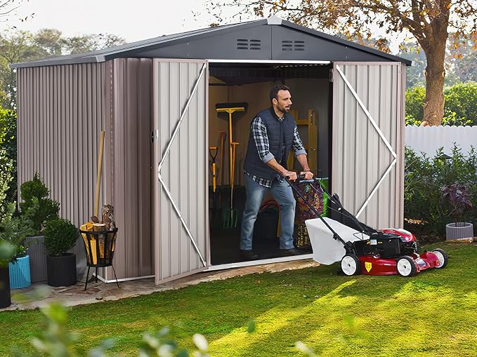 U-MAX 8' x 10' Shed Outdoor Storage Shed Clearance, Extra Large Yard Steel - Image 3