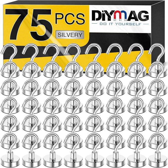 DIYMAG Magnetic Hooks, 30Lbs Strong Heavy Duty Cruise Magnet, Magnetics S-Hooks by DIYMAG