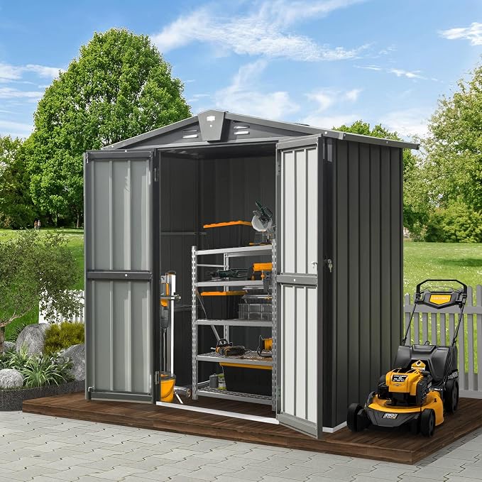 Domi Outdoor Storage Shed 5'x3, Metal Waterproof Tool Shed Utility Storage House - Image 5