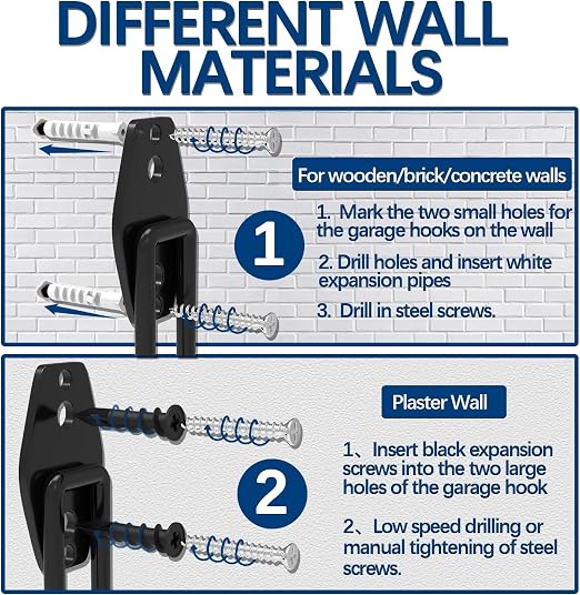 3-H Garage Wall Hooks 60 Pack, Heavy Duty Garage Hooks - Image 5