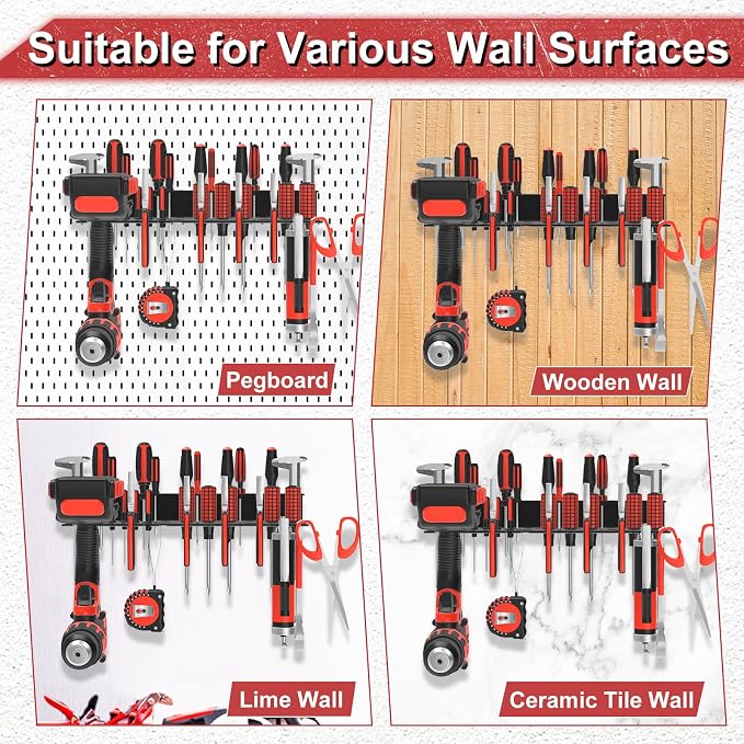 Metal Screwdriver Organizer, Wall Mount Plier Organizer Hammer Holder, Hand - Image 6