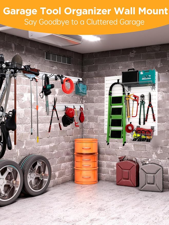 Slatwall Panels Garage Tool Organizer Wall Mount Garage Slat Wall Storage - Image 5