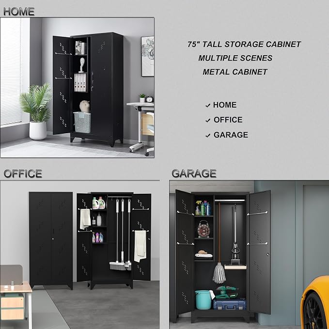 75" Taller Metal Garage Storage Cabinet, Tool Chest, Large Office Storage - Image 8