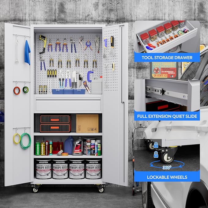 71" Metal Garage Storage Cabinet - Image 5