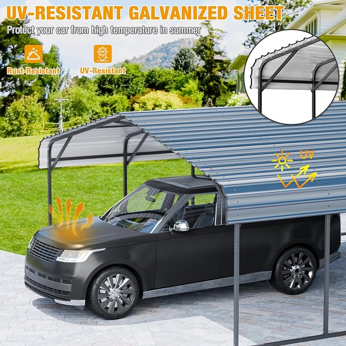 EBE 20'x30' Metal Carport, Heavy Duty Carports Canopy - Image 4