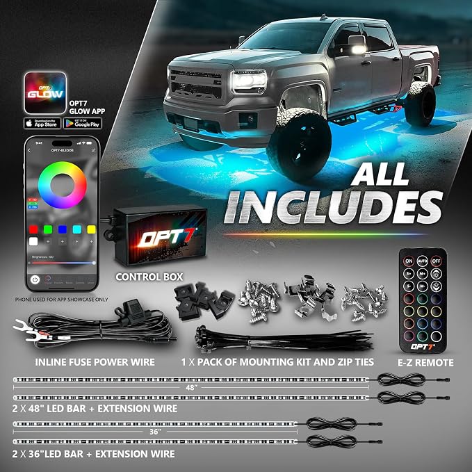 OPT7 Aura Pro Rigid RGB LED Underglow Kit - Image 2