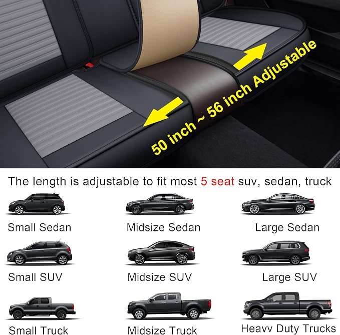 LINGVIDO Car Seat Covers, Breathable and Waterproof Faux Leather Automotive - Image 9