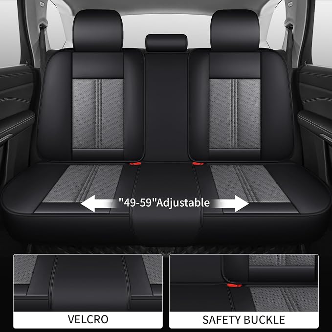 Car Seat Covers Full Set, Easy Install Luxury Leather Automotive Seat Covers - Image 4